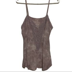 4/$20 American Eagle Soft & sexy tie dye lilac tank with lace